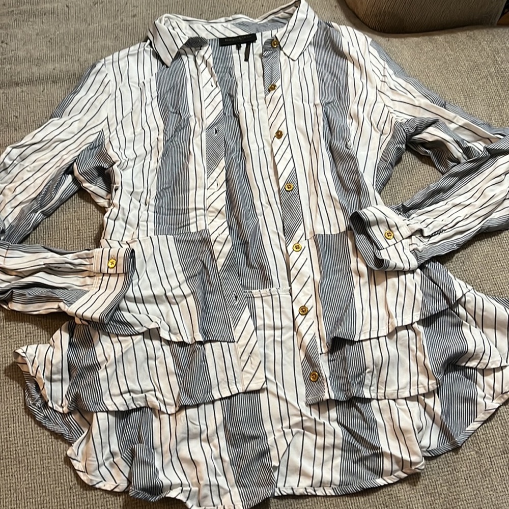 Donna Karan Ruffle Button Down Blouse - image 6